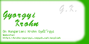 gyorgyi krohn business card